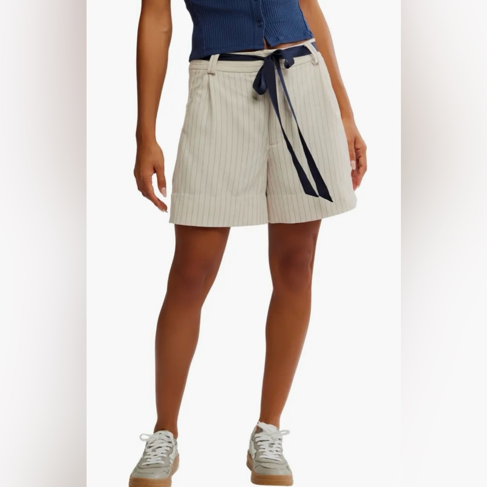 Free People Perfect Prep Pleated Stripe Shorts Size 8,10 or 12